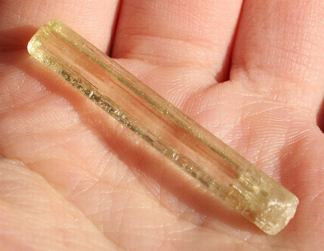 Heliodor Gemmy Golden Beryl Crystal Old School from the 1960s