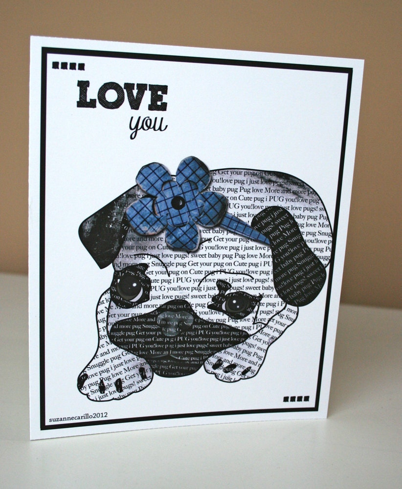 Love You Pug Mother's Day Card
