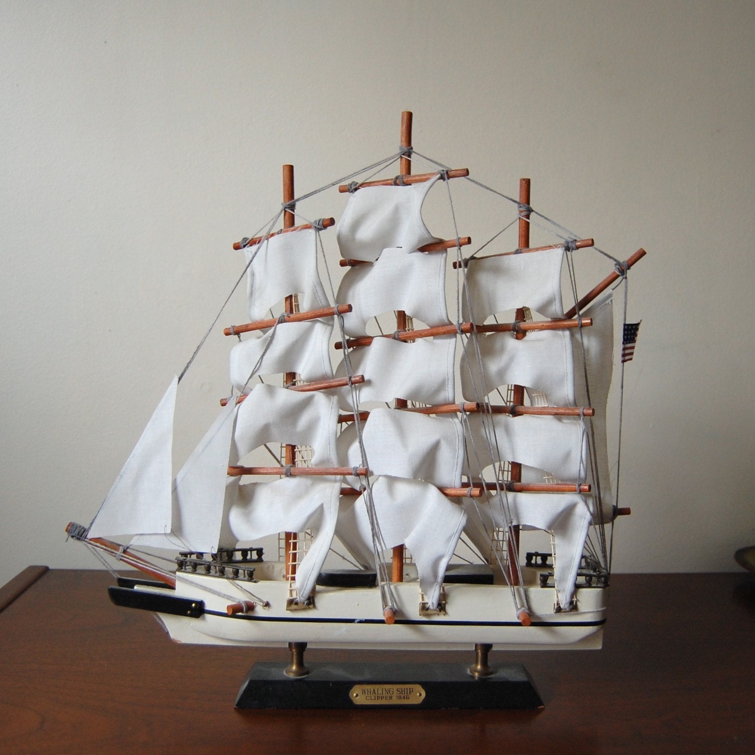 spring sale CLIPPER 1846 Wooden Whaling Ship Model by awildtonic