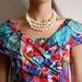 CIJ - SALE - Vintage Statement Necklace - Three Strand Sea Shell Necklace - Deadstock - Genuine Mother of Pearl - Made in Japan