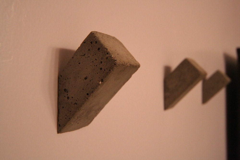 Square Concrete Wall Hooks (Set of 3)