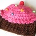 Crochet Newborn Cupcake Hat Beanie Made To Order size 0 to 3 months