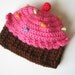 Crochet Newborn Cupcake Hat Beanie Made To Order size 0 to 3 months