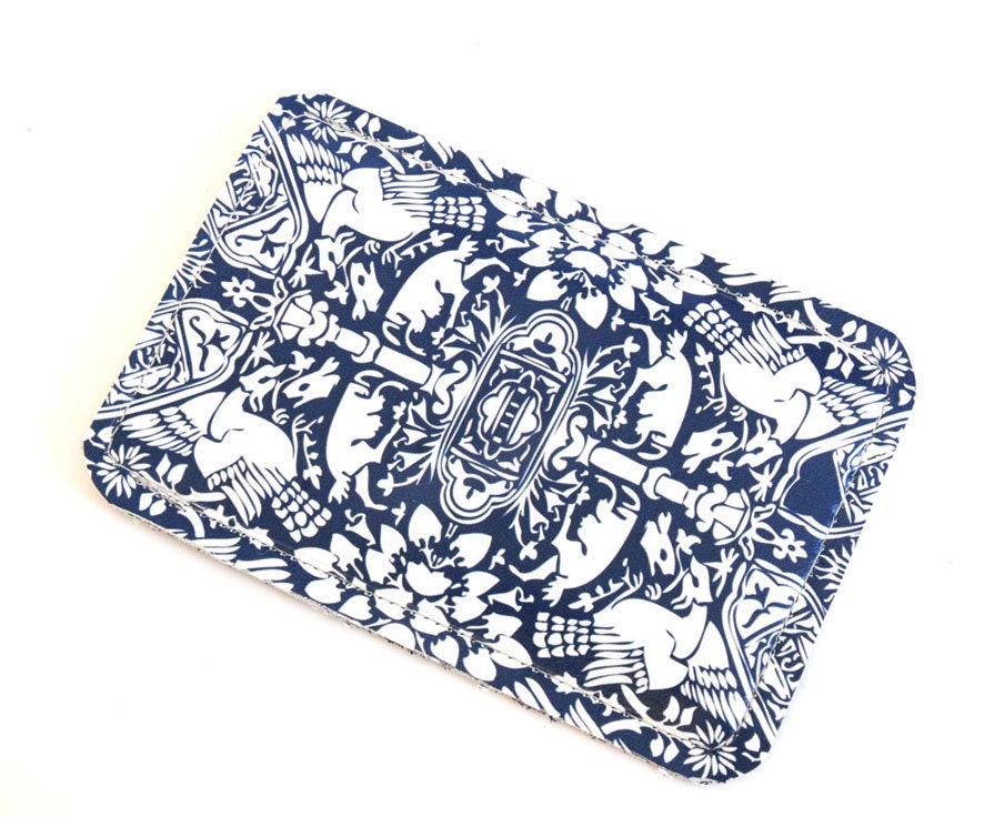 iPhone 4 case Heritage Dark Blue Eagle and Deer Motif - Leather iPhone case suits smart phones exc Blackberry and HTC HD - Free Shipping