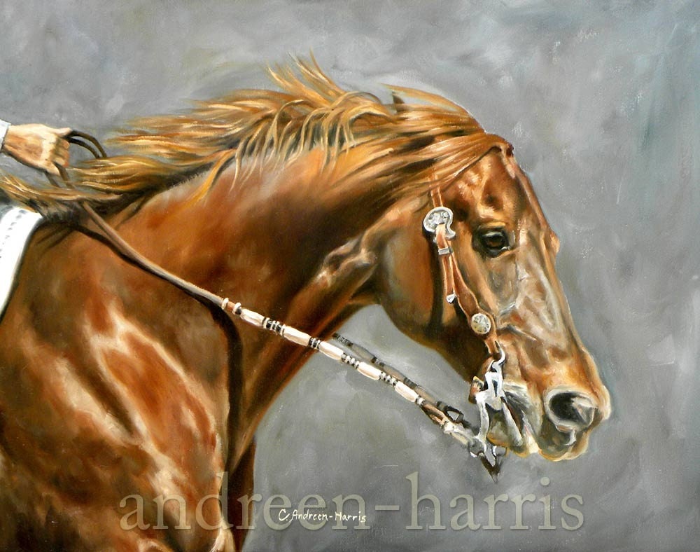 Cowhorse in Action Print 11 x 14