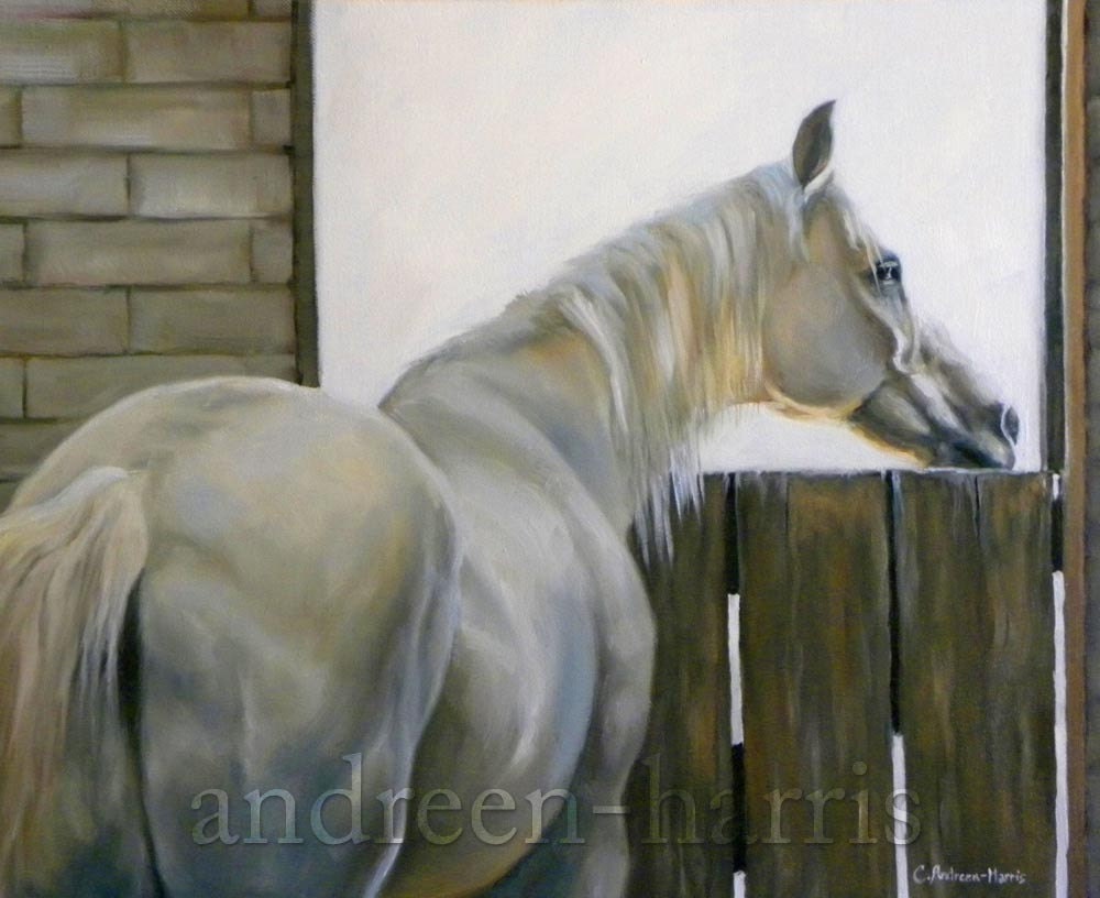 Arab Mare in Stall Print 11 x 14