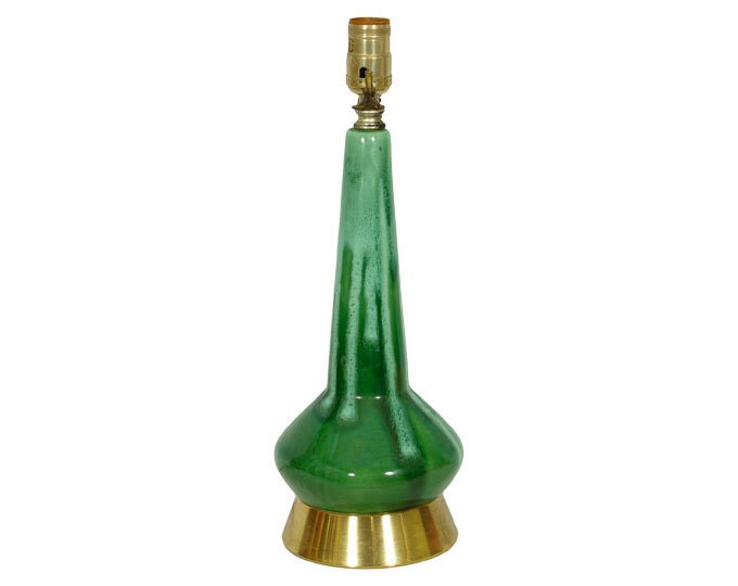 Small Green Drip Glaze Vintage Genie Lamp