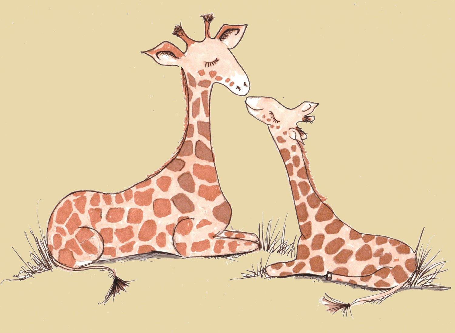 Cute Art for Baby - Nursery Art - Giraffe Art - Nursery Art Print