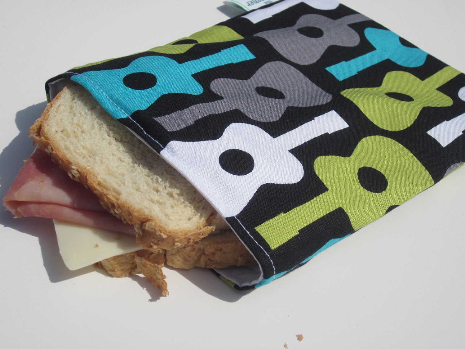 Reusable Sandwich Bag Groovy Guitars Lagoon