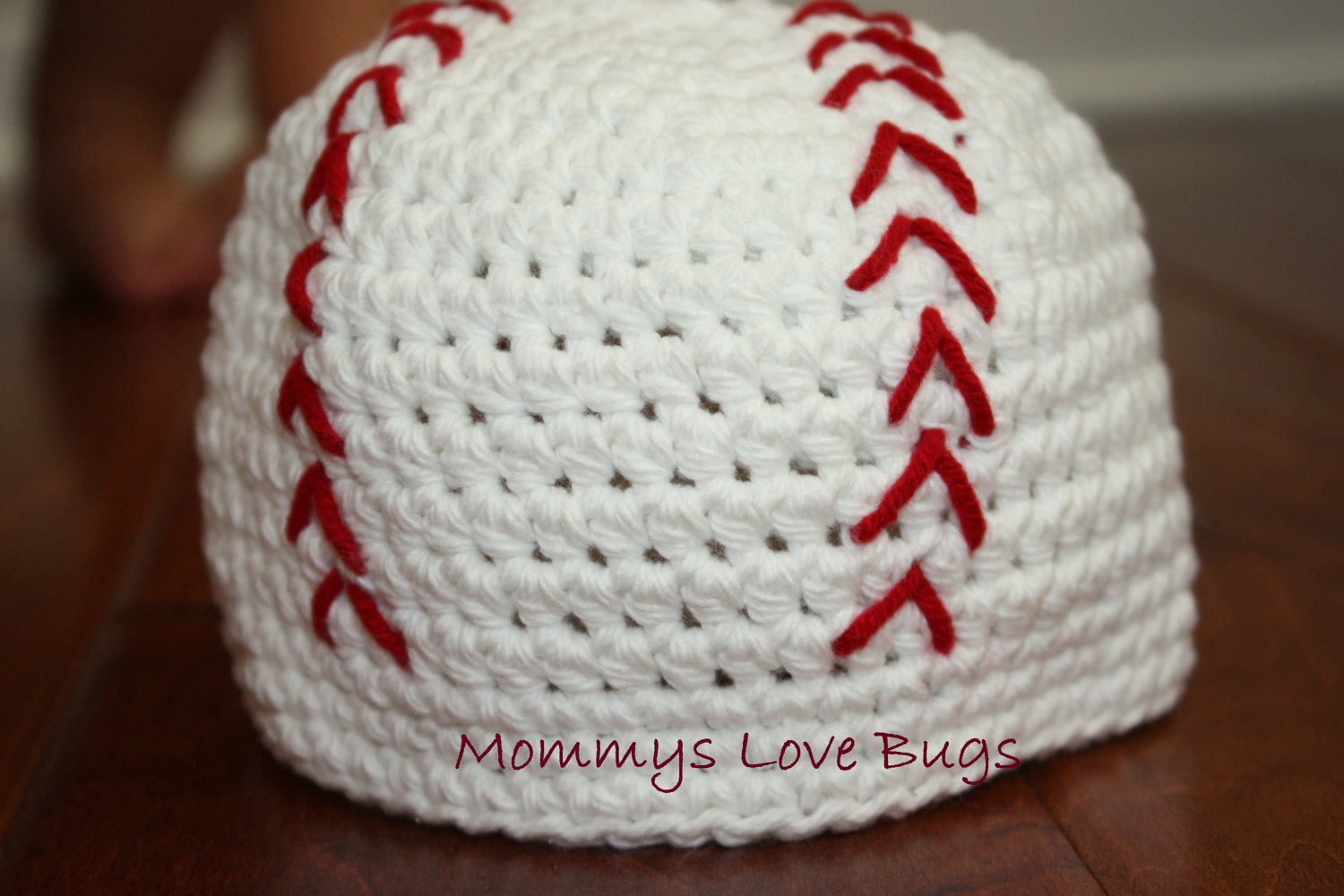 Baseball Crochet Beanie and Booties Set - Newborn through 24 Month Sizes