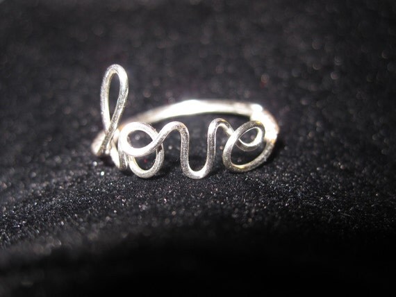 Silver Love Ring Wire Wrapped Unique Gifts Dainty Love Ring Friendship Ring Gift For Her Gifts Under 20
