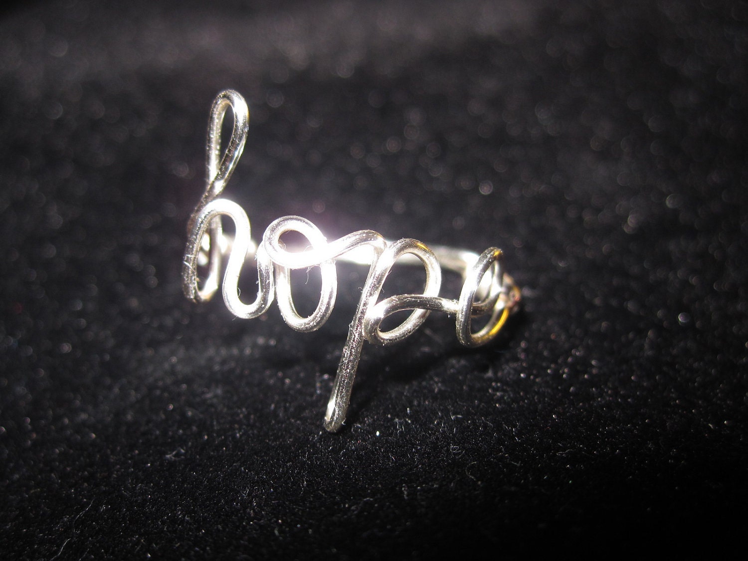 Hope Ring Custom Ring Colors Wire Wrapped Gift for Her Inspirational Dainty Delicate Ring Gifts Under 20