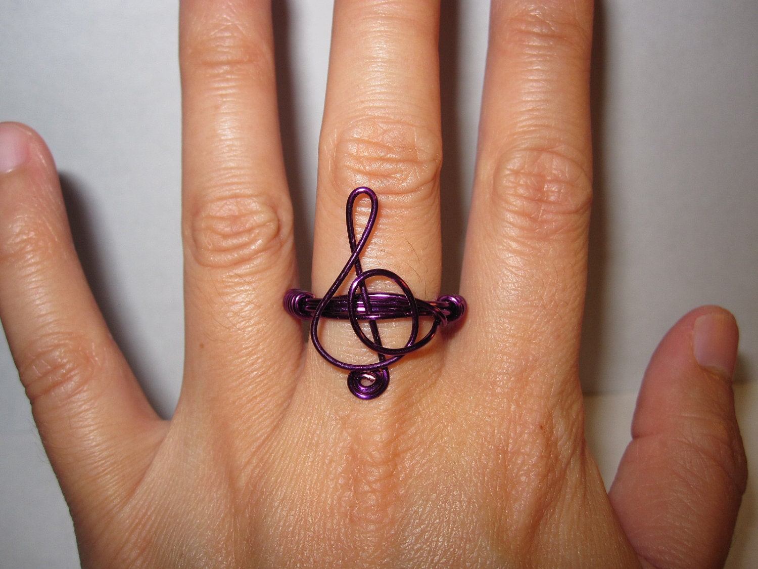 Treble Clef Ring Purple Music Note Ring G Clef Ring Unique Gifts