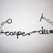 Carpe Diem Bracelet Black Copper Wire Silver Plated Infinity Delicate
