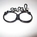 Black Wired Love Two Finger Ring Wire Wrapped Size 7 and 8 Valentines Gifts