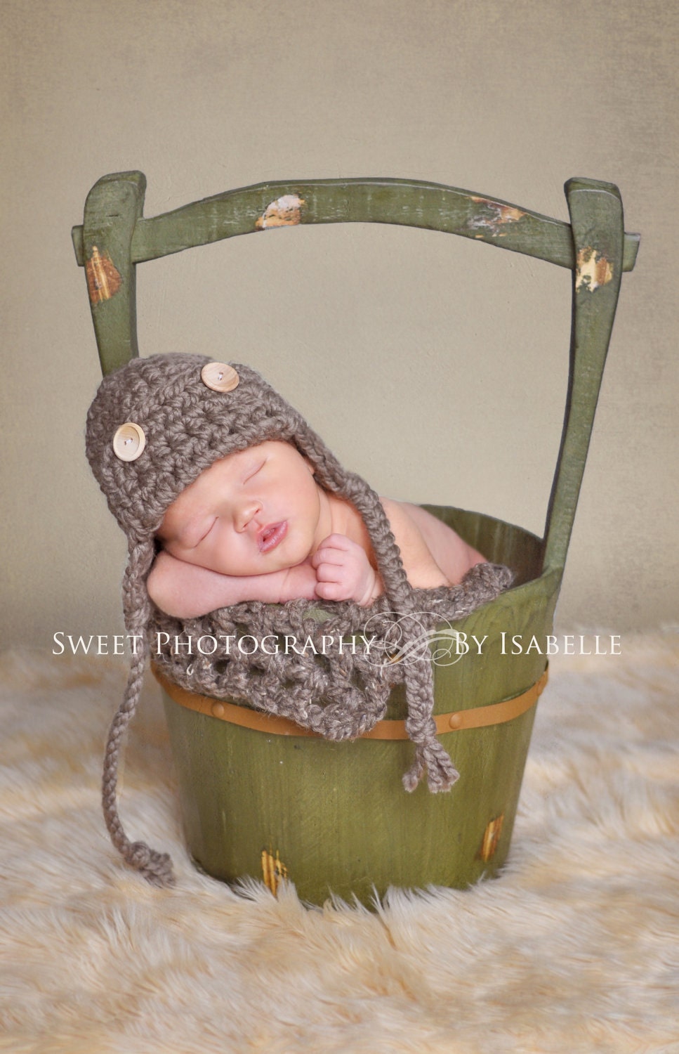 Baby Boy Hats Crochet Baby Hats Aviator Hats Bomber Hats Baby Girl Hats Baby Boy Hat - taupe