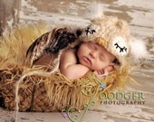 Whooo's Adorable... Sleepy Baby Owl Earflap Hat in neutral boy girl colors ...    Newborn Baby Hat