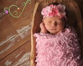 Instant Download -DIY No Sew Tutorial 3 Shabby Chic Sets  Vintage Inspired Ruffle Baby Blanket & Headband Newborn Baby Portrait Set