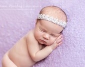 Ready to Ship Fairytale Princess Tiara  headband ..silver  jeweled stretchy crown for newborn 0-3mos 3-6 mos 6-9 mos 12 mos and up
