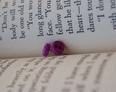 Button Earrings - Purple