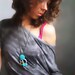 SALE - Crochet and jersey necklace - sun in the sky