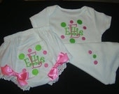 Personalized Diaper Cover and Onesie Gift Set Monogrammed