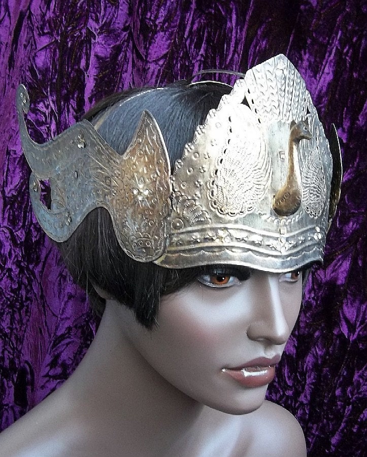 Vintage tiara, Indonesian Sumatra peacock bridal crown headdress hair accessory