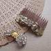 Vintage hair accessories glitzy rhinestone hair comb and barrette 1980s (E)