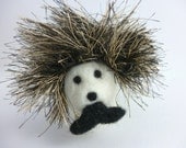 Moustache hedgehog a handmade animal ornament