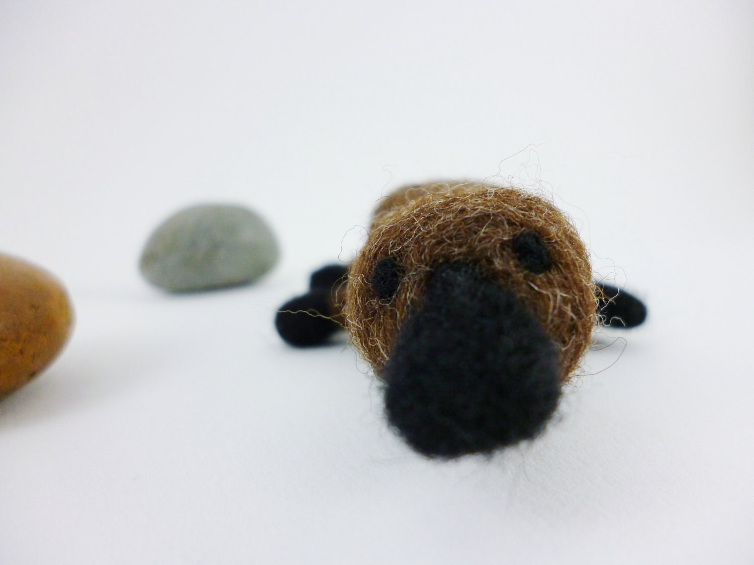 Duck billed platypus felted figurine made from needle felted wool
