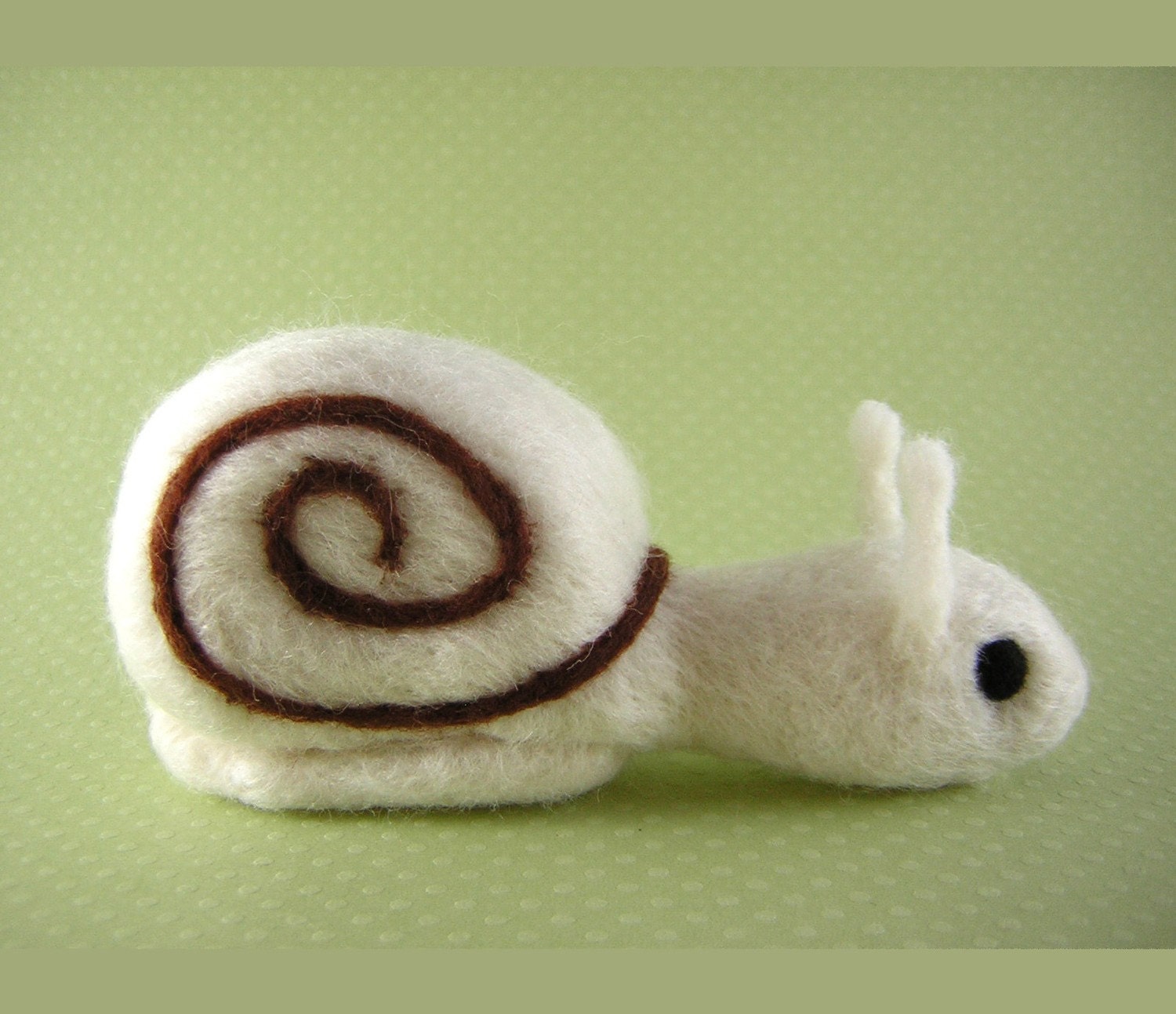 Wide eyed snail - one of a kind wool needle felt animal