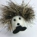 Moustache hedgehog a handmade animal ornament