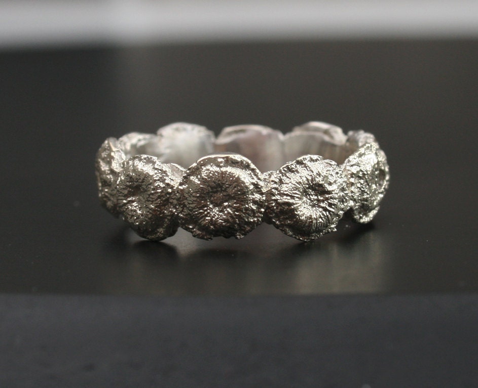 Silver lace wreath - solid sterling silver ring, size 9, OOAK, ready to ship