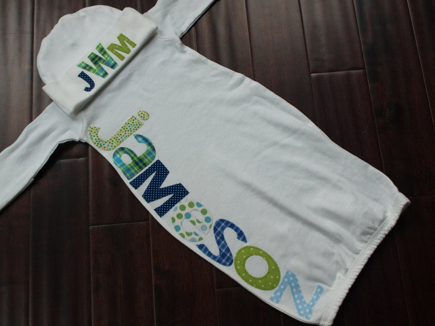 Items similar to baby boy or girl set layette sleep gown and monogram