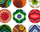 NEW- 1 Inch Circles - Digital Collage Sheet featuring our amazing Vintage Fabrics