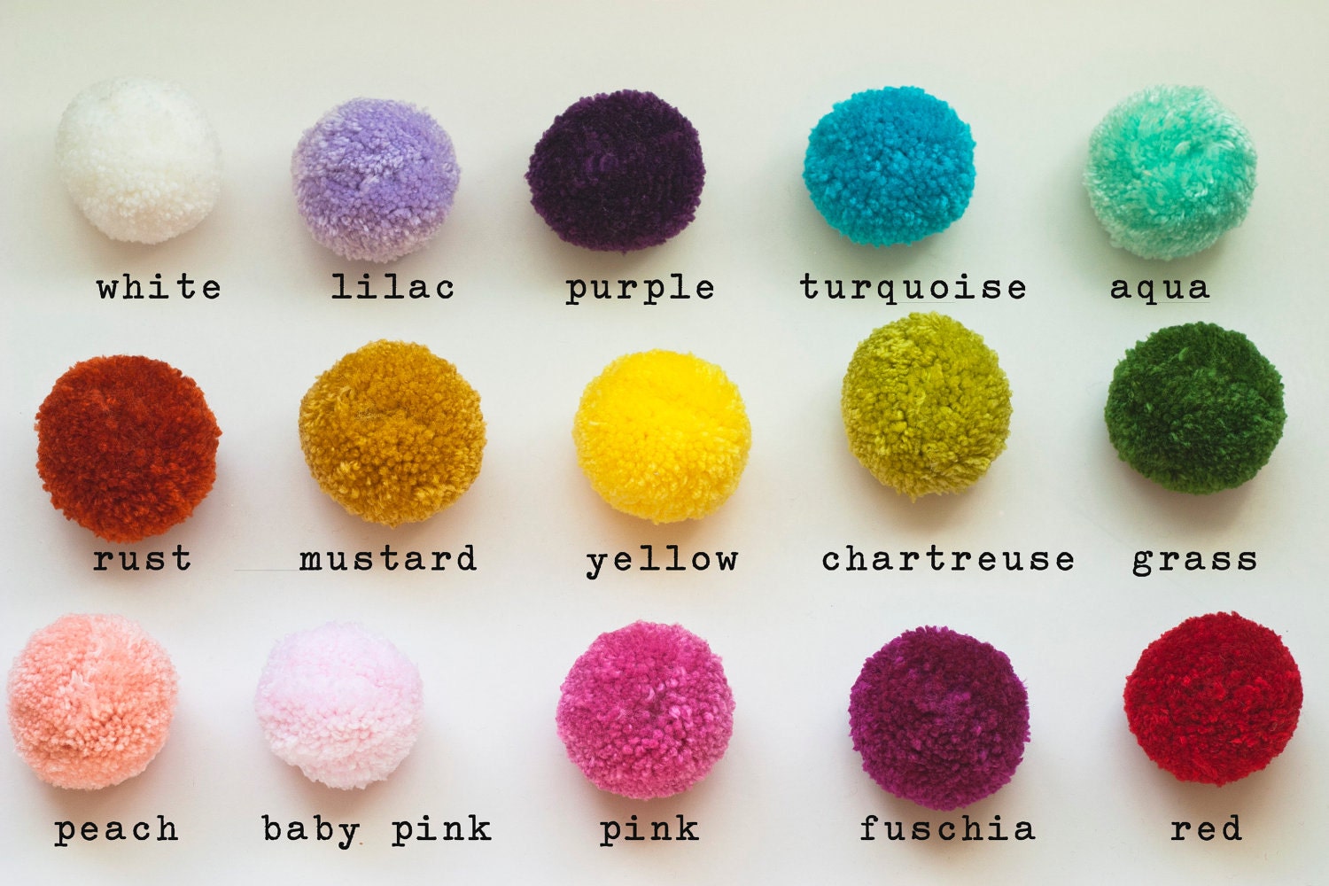 Yarn Pom Pom Flowers-Mustard (5 flowers)