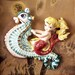 OOAK Vintage Lefton Mermaid on SeaHorse Handmade Shadowbox