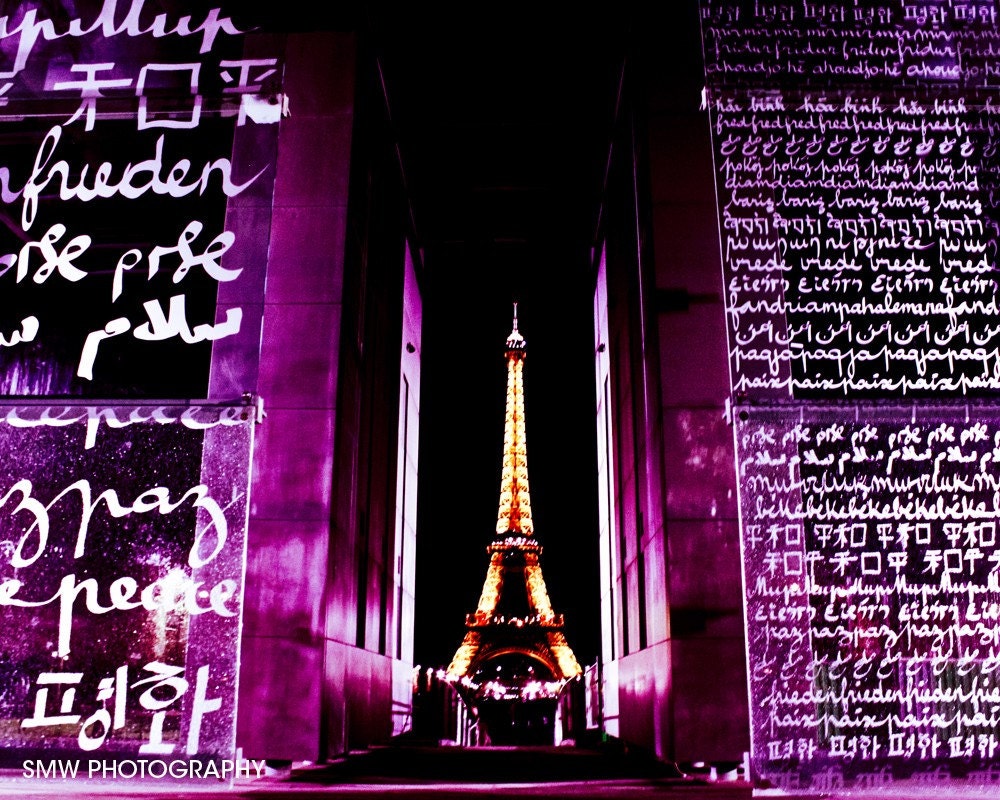 Eiffle Tower in Purple Light