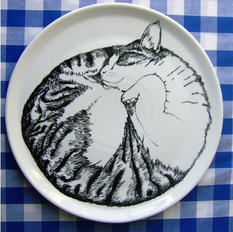 Serving Plate - Cat Sleeping
