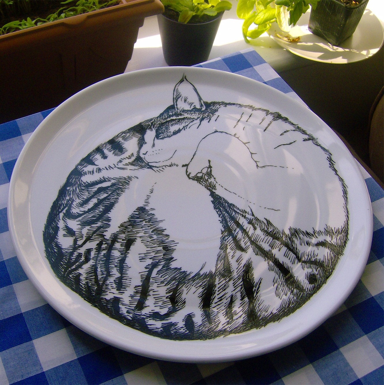 Serving Plate - Cat Sleeping