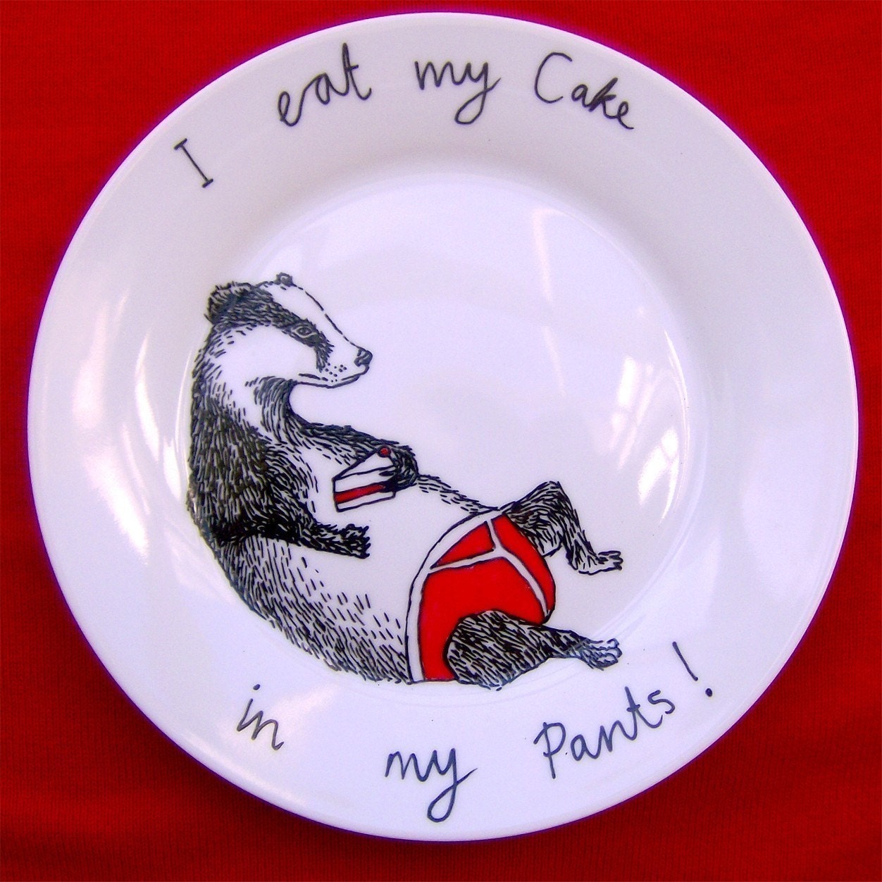 Hand Painted Side Plate - Eat my Cake in my Pants