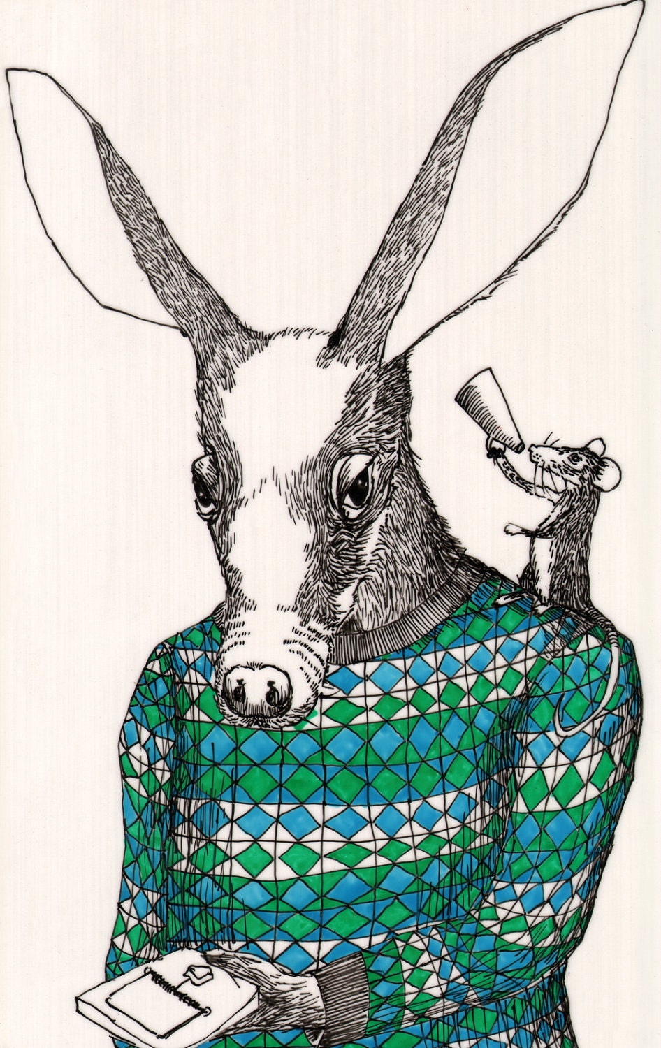 Anteater and Mouse boss print - 8x10