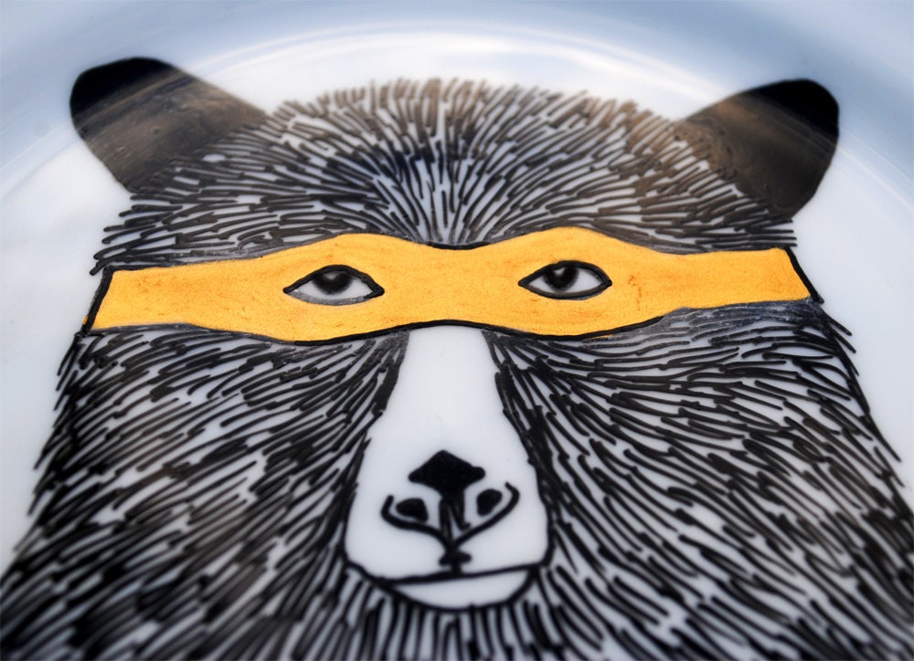 Side Plate - Hand Painted - The Limited Edition Gold Sandwich Defender Bear