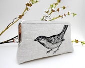 Linen Sparrow Clutch in Black