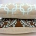 Designer Lumbar Pillow Cover in Gotcha Powder Blue - 12x18 inch (Light Aqua Chain Link on Gray/ Taupe)