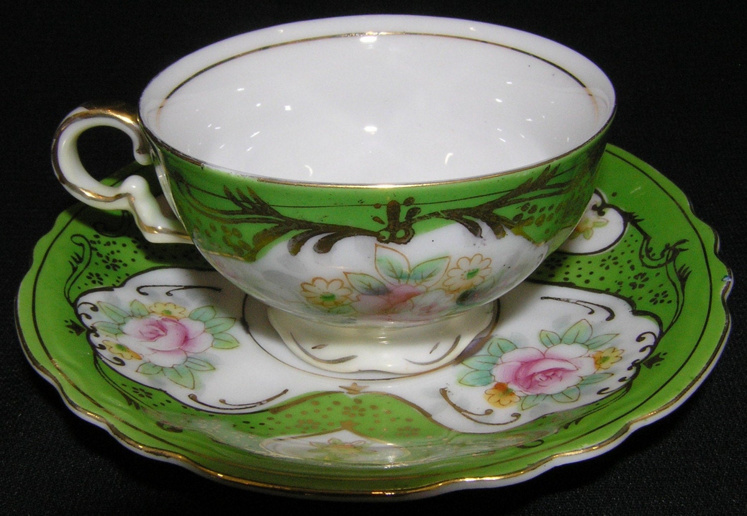MERIT China OCCUPIED JAPAN Hand painted TEA CUP SET by ATimeSaver