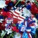 FIRECRACKERS  FLAG  And  ANNALEE Mouse  Patriotic Wreath