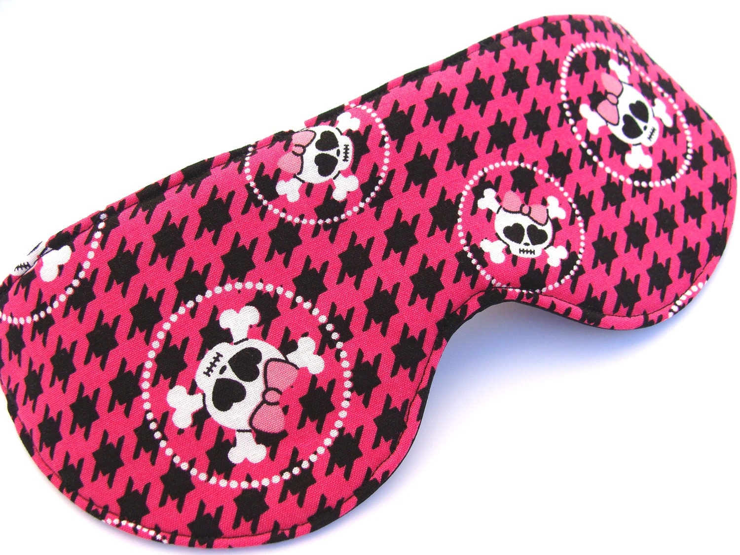 Eye Mask - Sleep, Rest, and Relax in Style - Girly Skulls with Bows