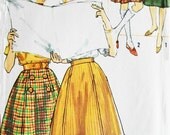 1960s Simplicity Sewing Pattern 4109, Waist 26, Hip 36, Bandstand Skirt, Kilt