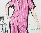 1960s Advance 2735 Sewing Pattern Bust 34 Size 14 Great Loungewear Pajamas High Waisted Slim Pants